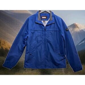 Michael Kors Men's Quick Dry Full Zip Windbreaker Jacket Coat Blue Size Medium